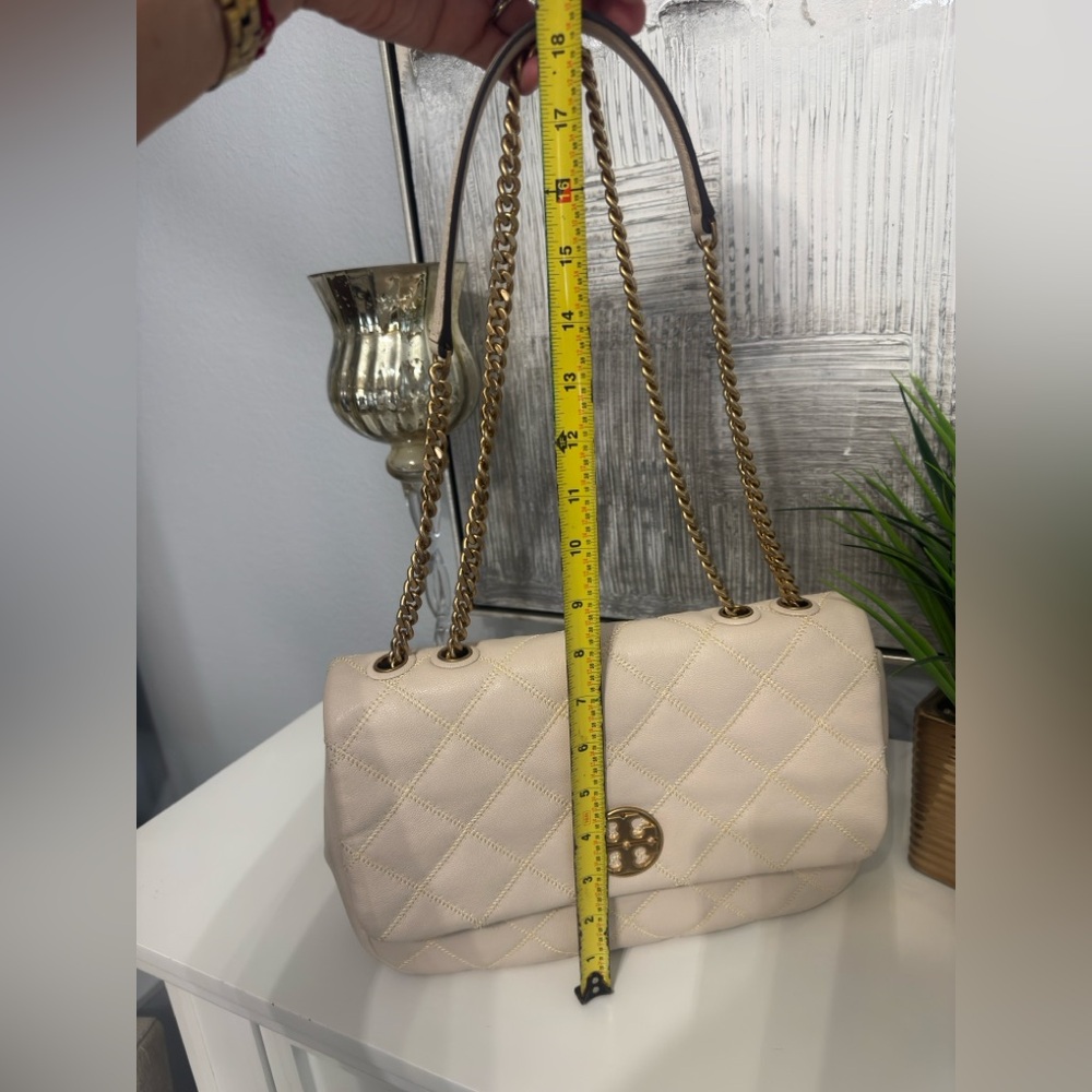 Tory Burch Willa Quoted Leather Crossbody Shoulder Bag – Cream - Picture 9 of 13